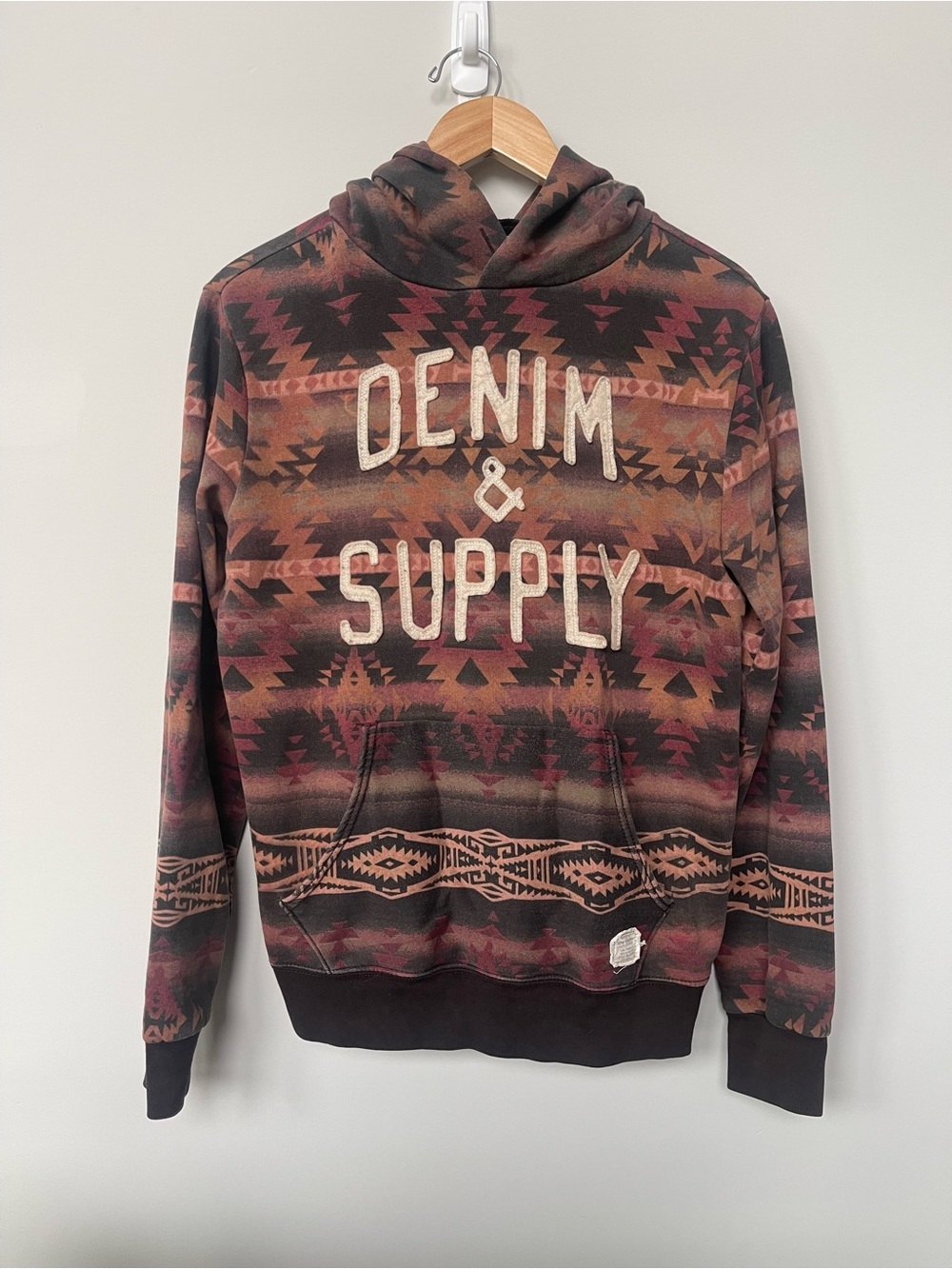 Denim & Supply Ralph Lauren Southwestern Aztec Print Hooded Sweatshirt Small